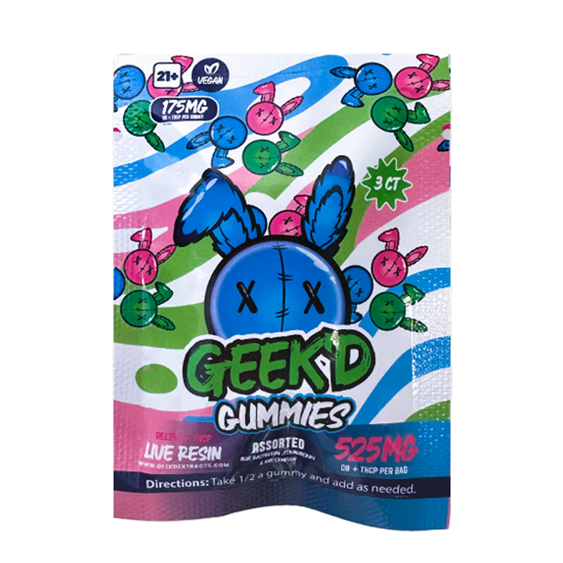 Geek’d Extracts Delta-8 + THC-P 525mg Gummies
