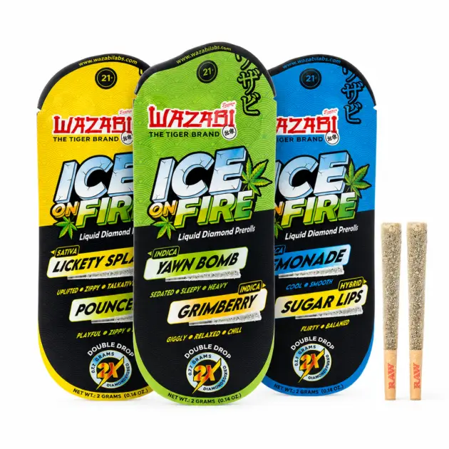 Wazabi Exotics - Ice on Fire THCP Liquid Diamond Pre-Rolls 4g